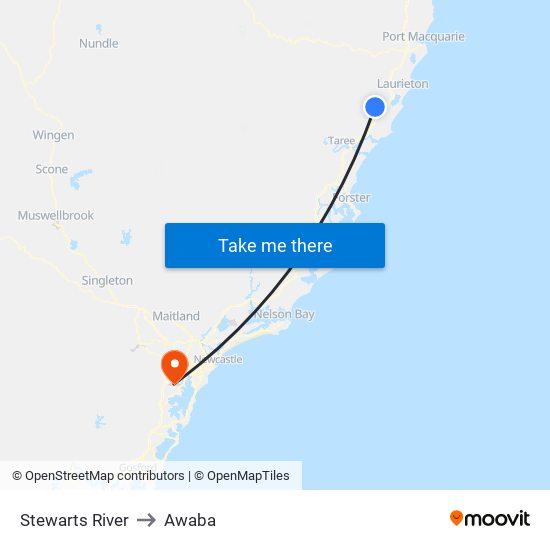 Stewarts River to Awaba map