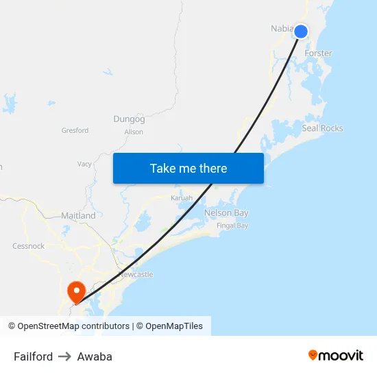 Failford to Awaba map