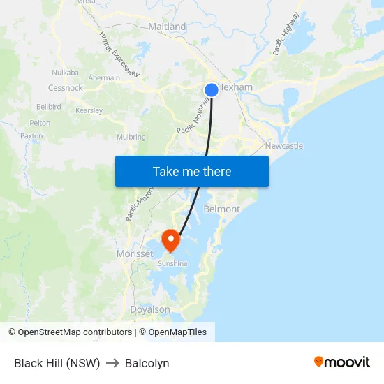 Black Hill (NSW) to Balcolyn map