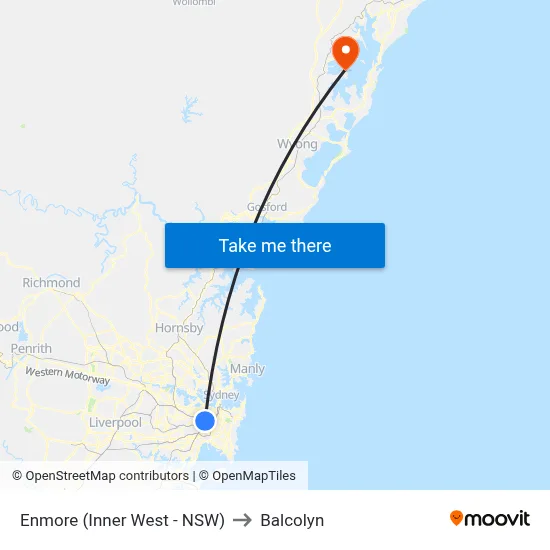 Enmore (Inner West - NSW) to Balcolyn map