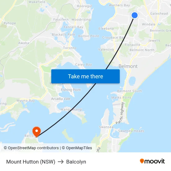 Mount Hutton (NSW) to Balcolyn map