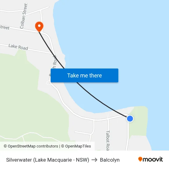Silverwater (Lake Macquarie - NSW) to Balcolyn map