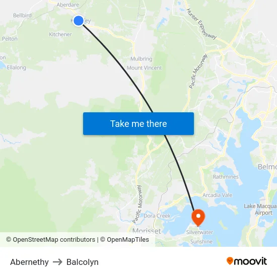 Abernethy to Balcolyn map