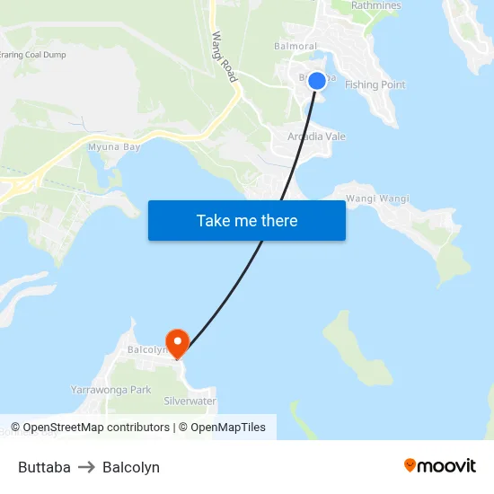 Buttaba to Balcolyn map