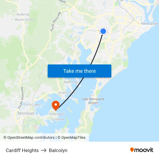 Cardiff Heights to Balcolyn map