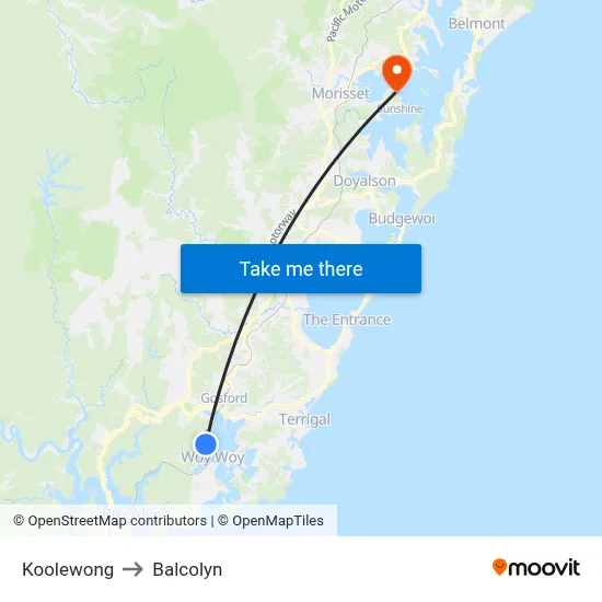 Koolewong to Balcolyn map