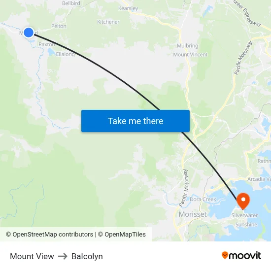 Mount View to Balcolyn map