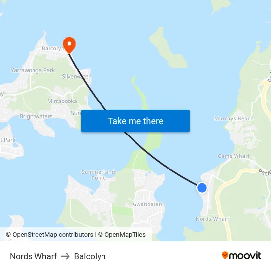 Nords Wharf to Balcolyn map