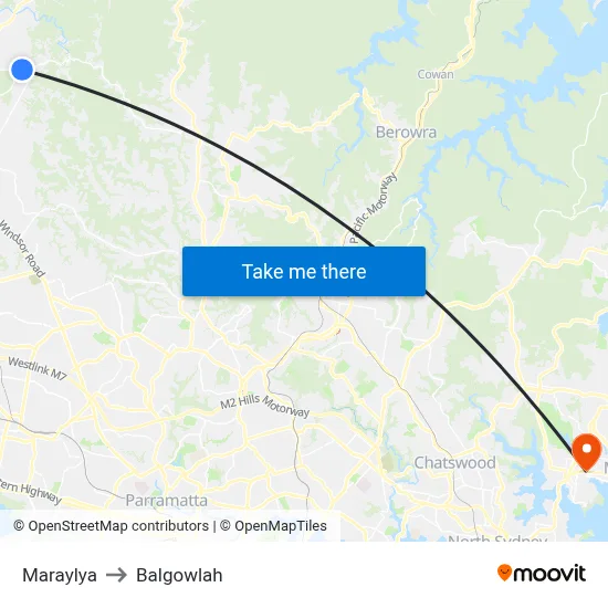 Maraylya to Balgowlah map