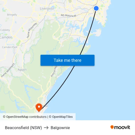 Beaconsfield (NSW) to Balgownie map