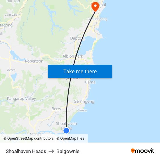 Shoalhaven Heads to Balgownie map