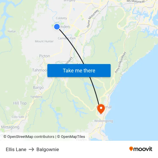 Ellis Lane to Balgownie map