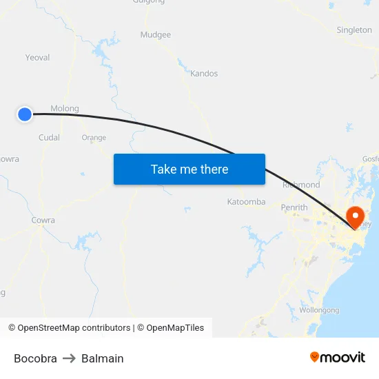 Bocobra to Balmain map