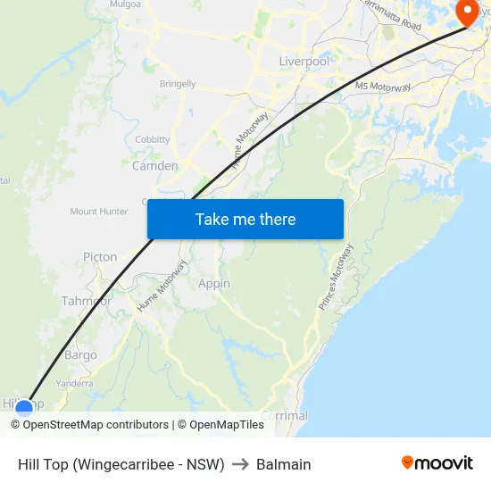 Hill Top (Wingecarribee - NSW) to Balmain map