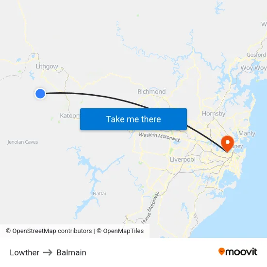 Lowther to Balmain map