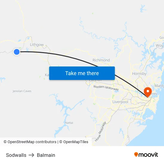 Sodwalls to Balmain map