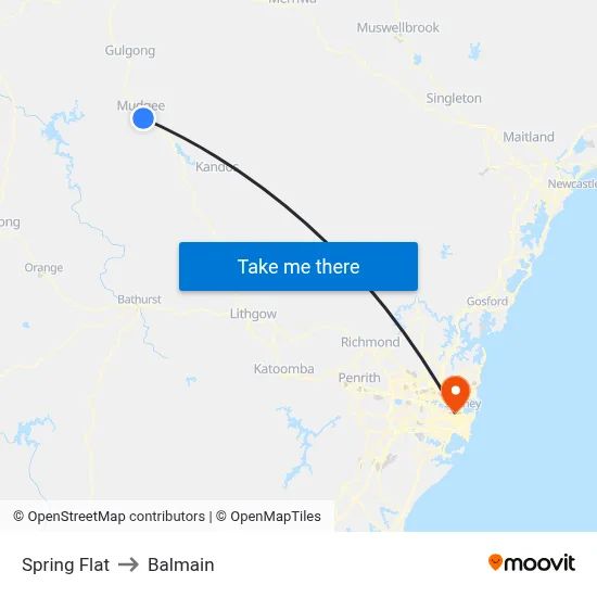 Spring Flat to Balmain map