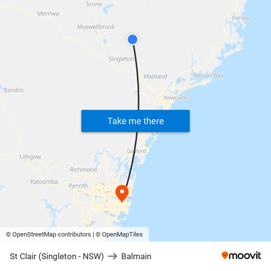 St Clair (Singleton - NSW) to Balmain map