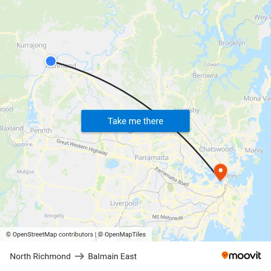 North Richmond to Balmain East map