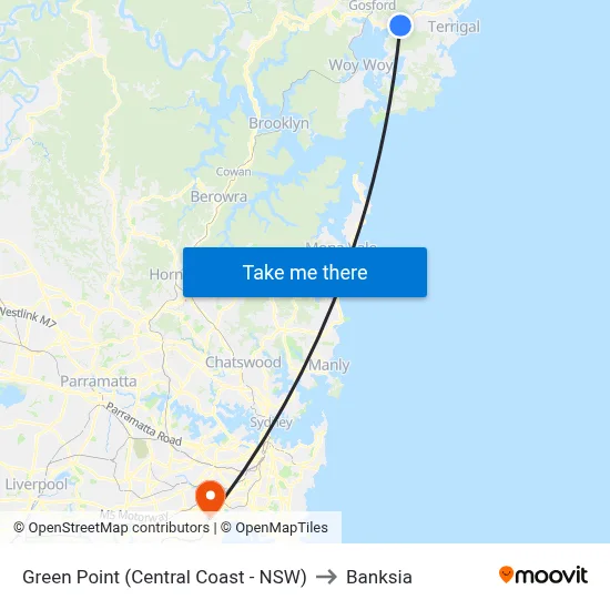 Green Point (Central Coast - NSW) to Banksia map