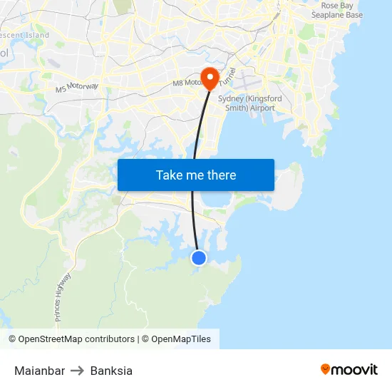 Maianbar to Banksia map