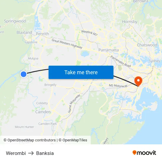 Werombi to Banksia map