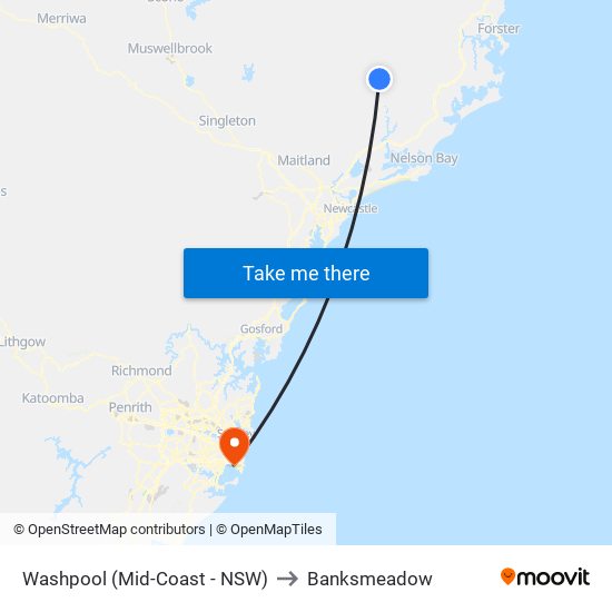 Washpool (Mid-Coast - NSW) to Banksmeadow map