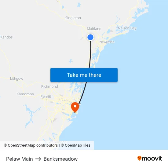 Pelaw Main to Banksmeadow map