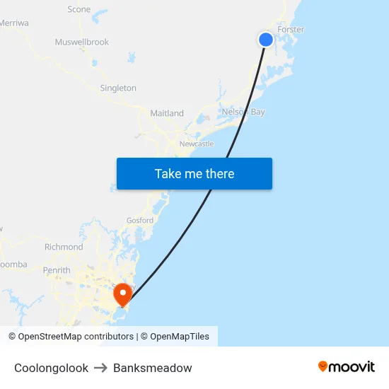 Coolongolook to Banksmeadow map