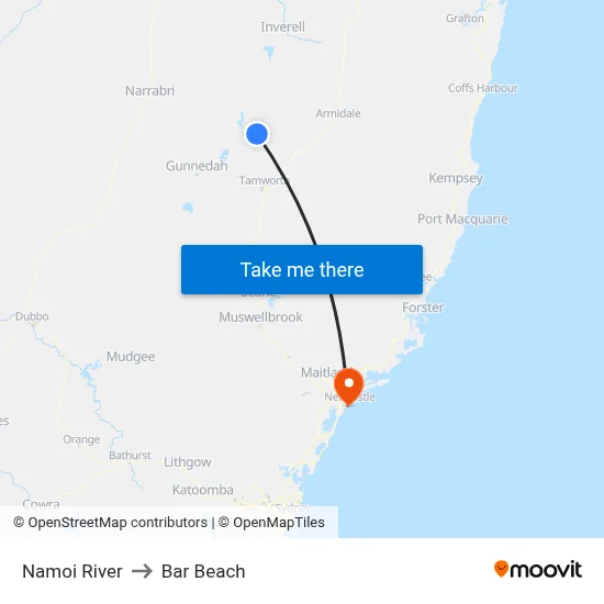 Namoi River to Bar Beach map