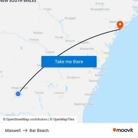 Maxwell to Bar Beach map