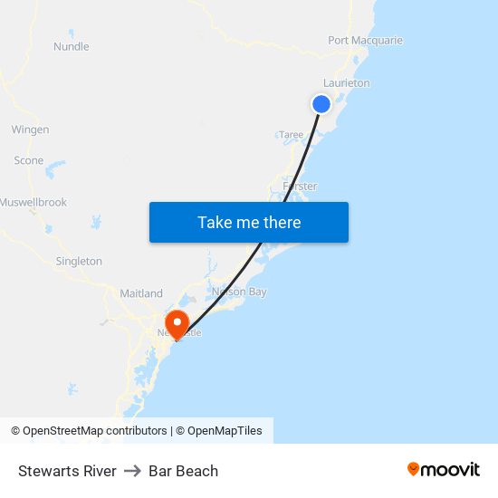 Stewarts River to Bar Beach map