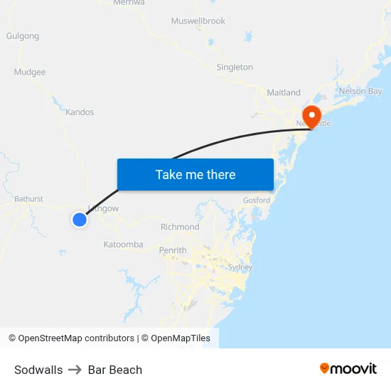 Sodwalls to Bar Beach map