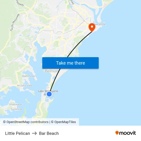 Little Pelican to Bar Beach map