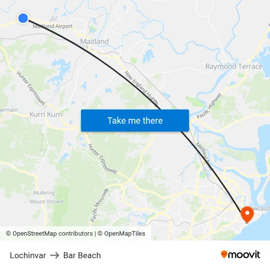 Lochinvar to Bar Beach map