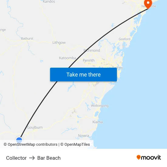 Collector to Bar Beach map