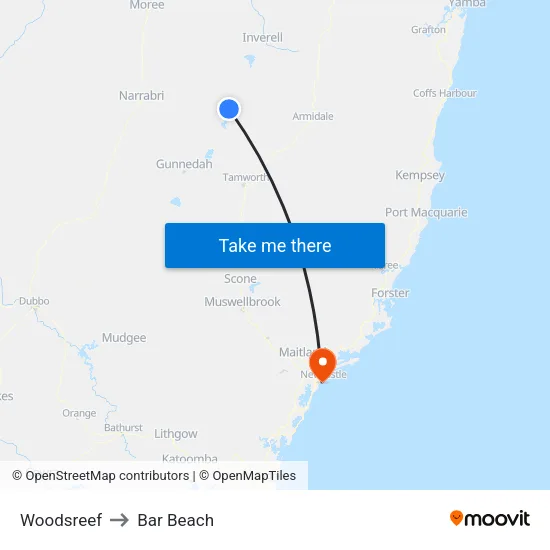 Woodsreef to Bar Beach map