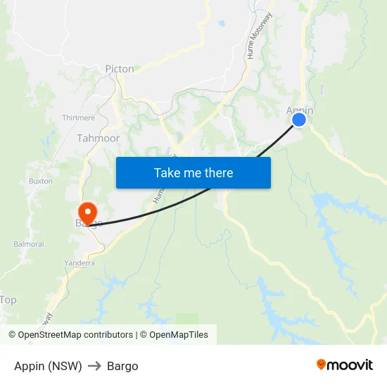 Appin (NSW) to Bargo map