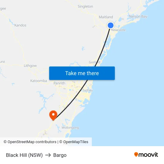 Black Hill (NSW) to Bargo map