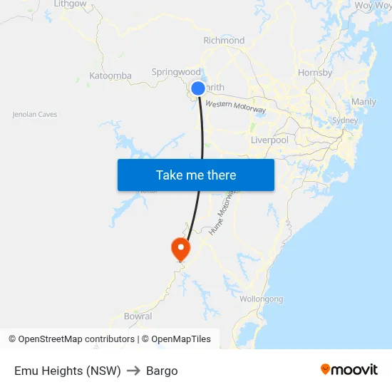Emu Heights (NSW) to Bargo map
