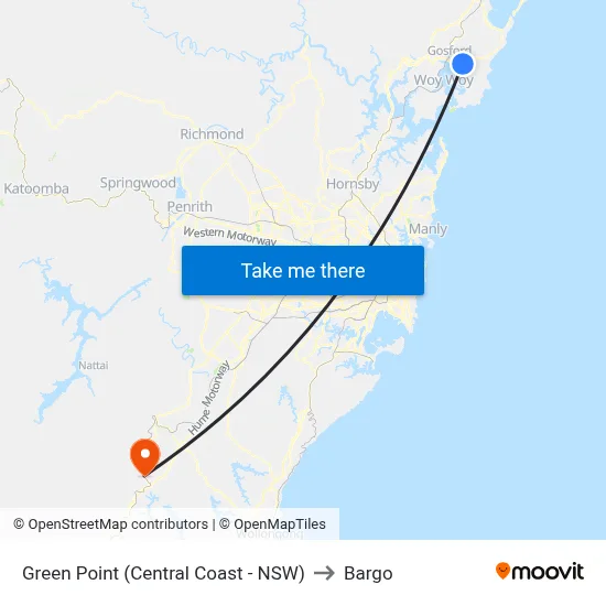 Green Point (Central Coast - NSW) to Bargo map