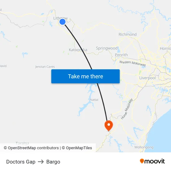 Doctors Gap to Bargo map