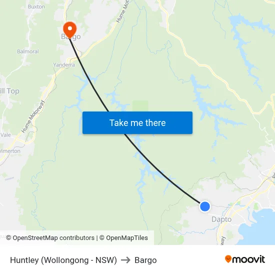 Huntley (Wollongong - NSW) to Bargo map