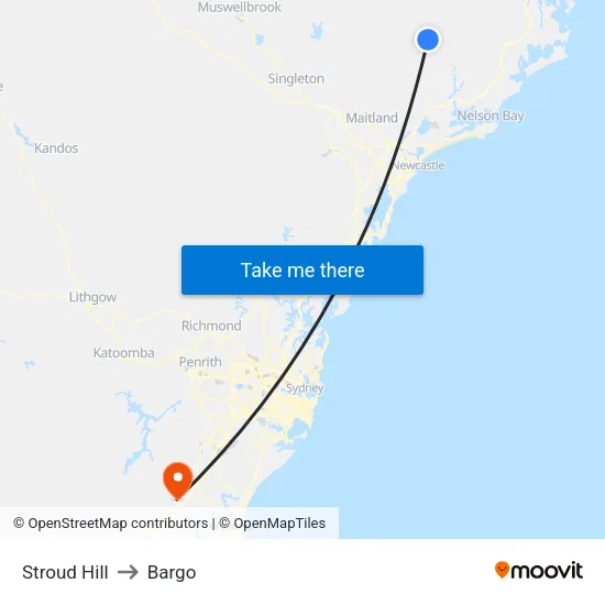 Stroud Hill to Bargo map