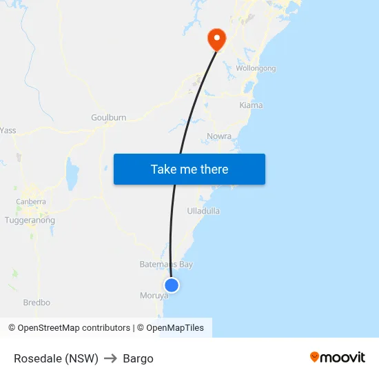Rosedale (NSW) to Bargo map