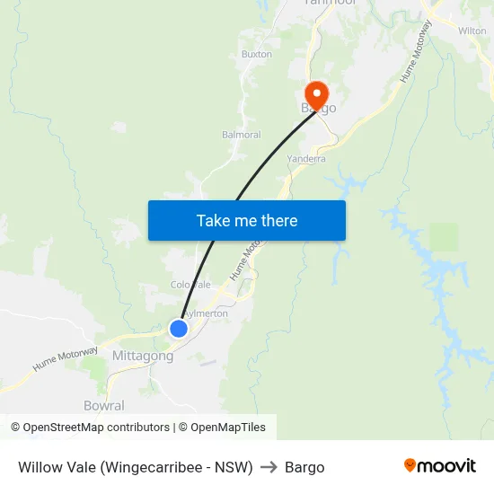 Willow Vale (Wingecarribee - NSW) to Bargo map