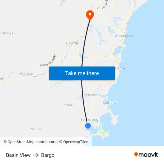 Basin View to Bargo map