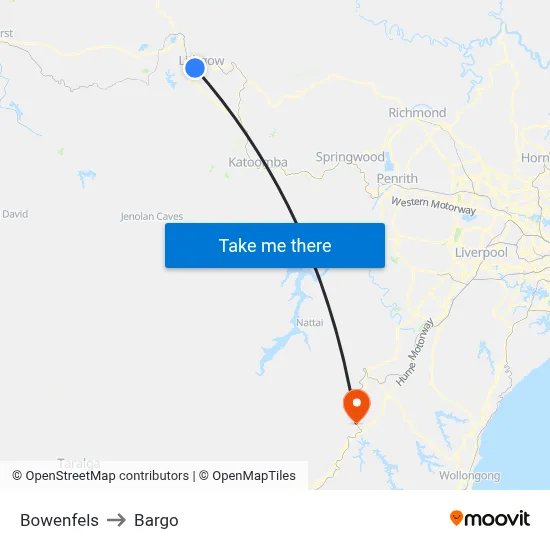 Bowenfels to Bargo map