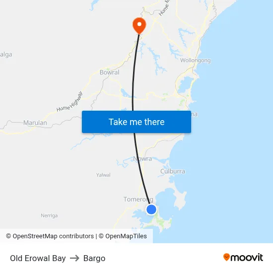 Old Erowal Bay to Bargo map