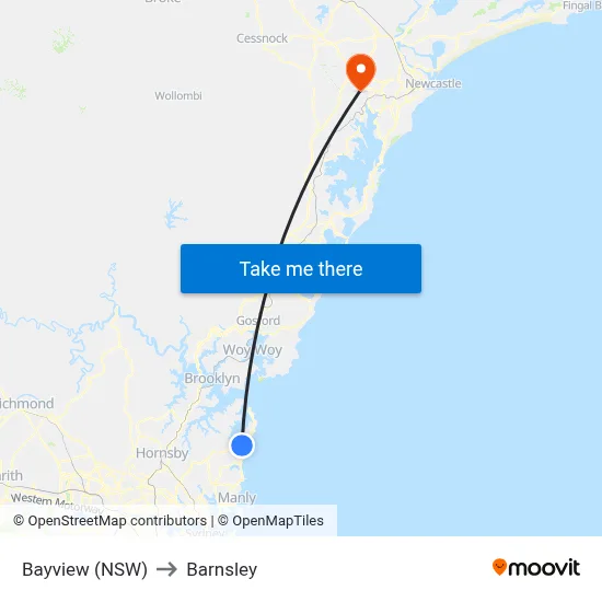 Bayview (NSW) to Barnsley map
